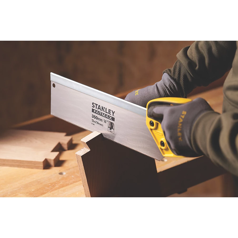 Scie à Dos Pour Bois/aggloméré/MDF 13 dents/pouce Stanley FatMax Tenon 14" (350mm) 4 Scie à Dos Pour Bois/aggloméré/MDF 13 dents/pouce Stanley FatMax Tenon 14" (350mm) – Image 2