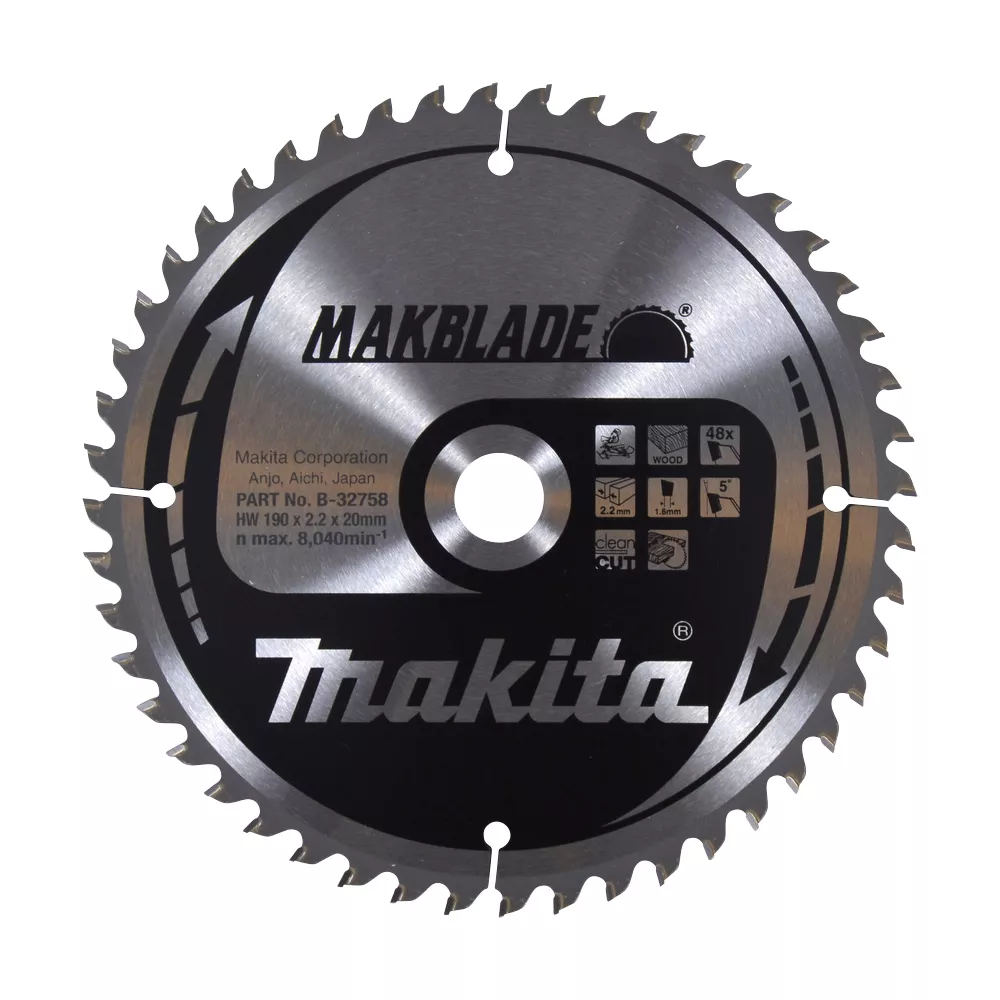 Lames De Scie à Onglet Pour Bois Makita 190 X 20mm, 48T, Lot De 1 3 Lames De Scie à Onglet Pour Bois Makita 190 X 20mm, 48T, Lot De 1