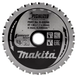 Lame De Scie Circulaire Spéciale à Métal Makita 136 X 20mm, 30T, Lot De 1