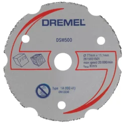 Disque à Tronçonner De Scie Compacte Pour Bois/plastique Dremel DSM500 3" (77mm) X 2 X 11,1mm