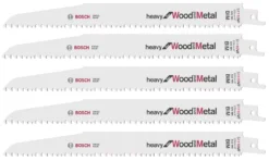 Lot De 5 lames De Scie égoïne Bosch S1110VF Pour Bois Et Métal 225mm