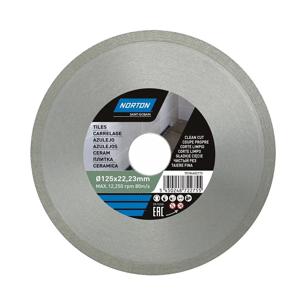 Disque Diamant Continu Carrelage Norton 125x22,2 mm 3 Disque Diamant Continu Carrelage Norton 125x22,2 mm