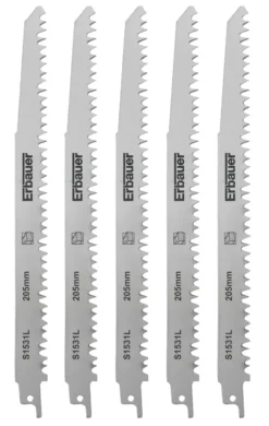 Lames De Scie égoïne à Bois Erbauer S1531L 205mm, Lot De 5
