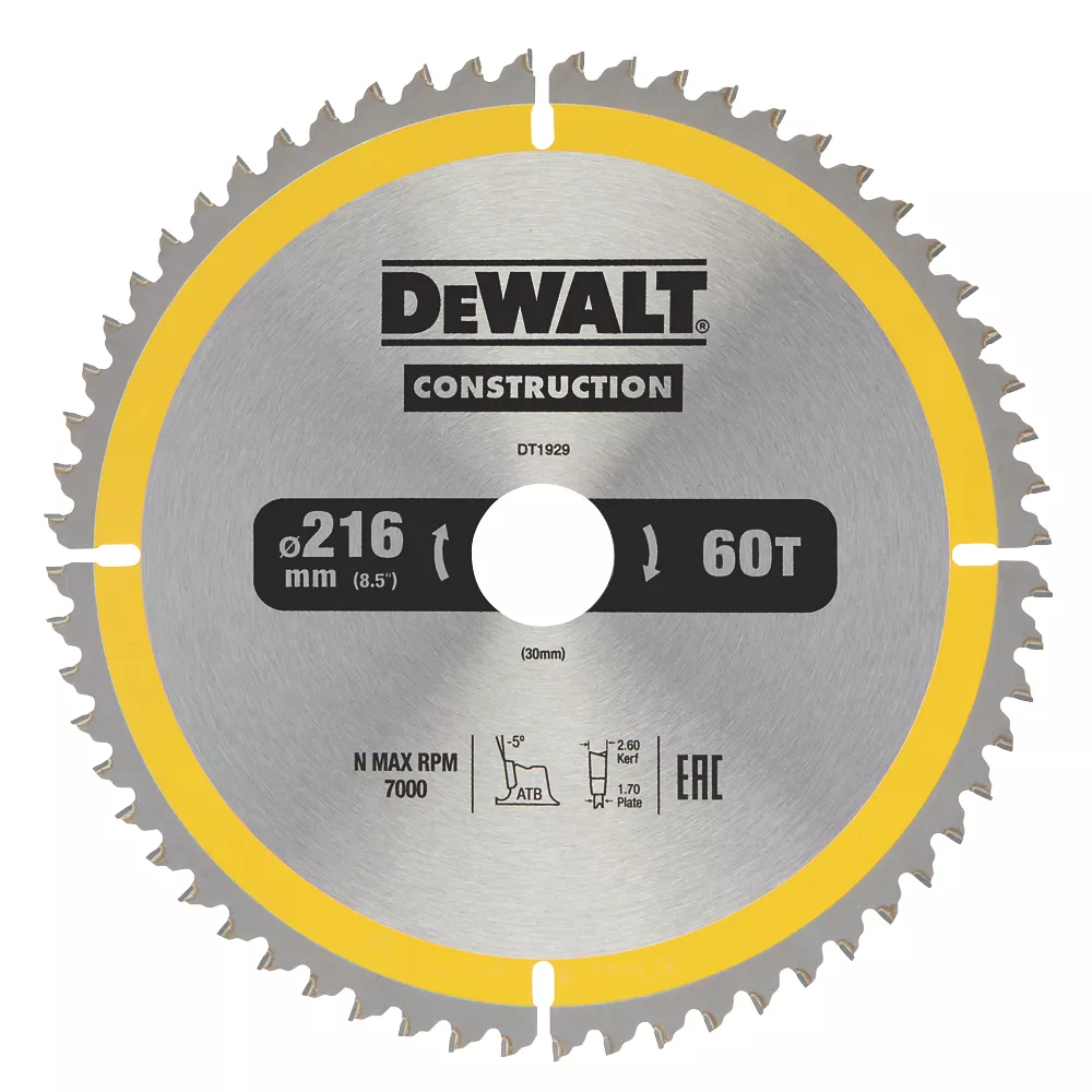 Lame De Scie TCT 60 dents DeWalt 216 X 30mm 3 Lame De Scie TCT 60 dents DeWalt 216 X 30mm