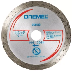 Disque à Tronçonner De Scie Compacte Pour Carrelage Dremel DSM540 3" (77mm) X 2 X 11,1mm